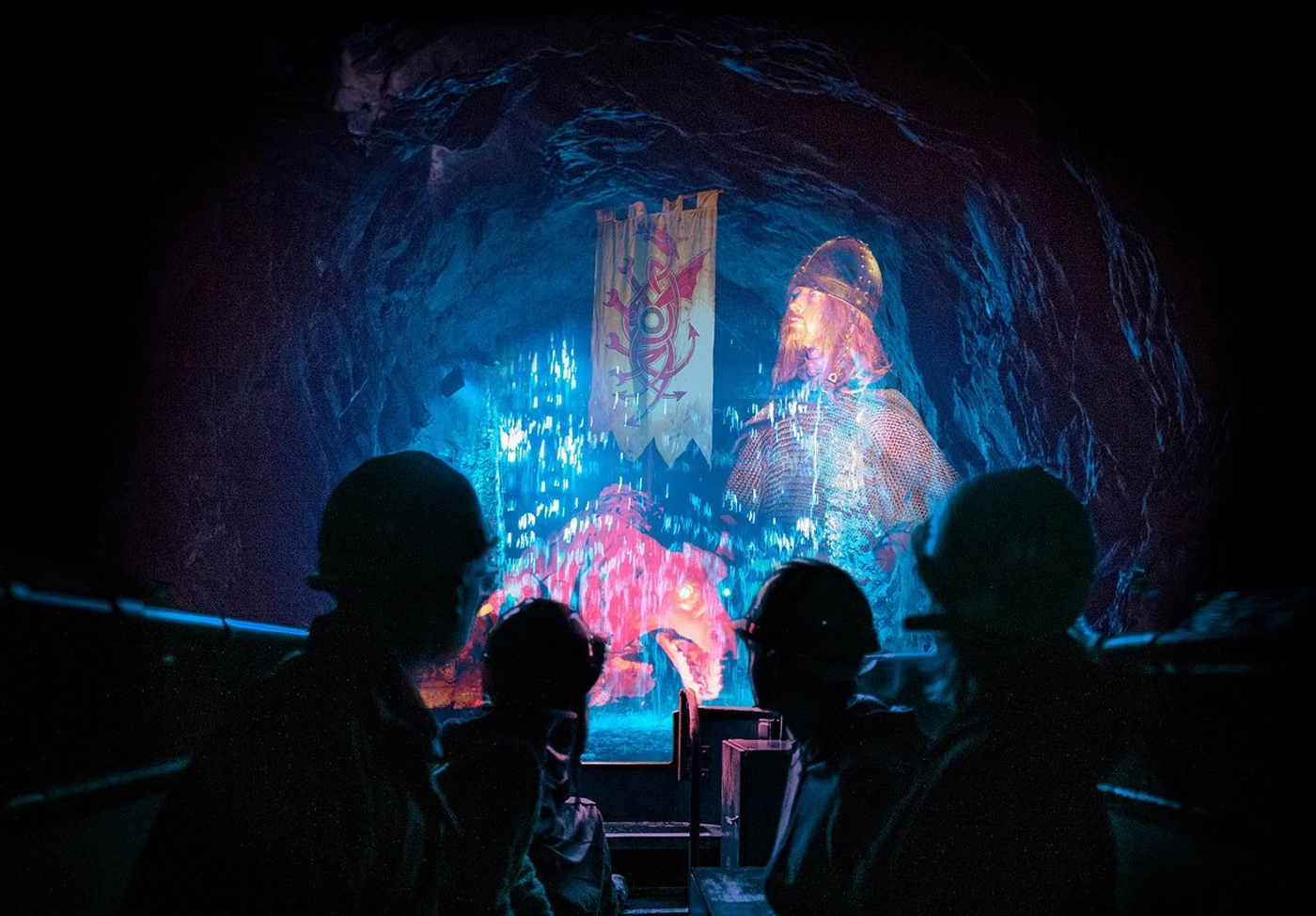 Boat trip through underground caverns at King Arthur's Labyrinth, Corris, near Tywyn, Wales