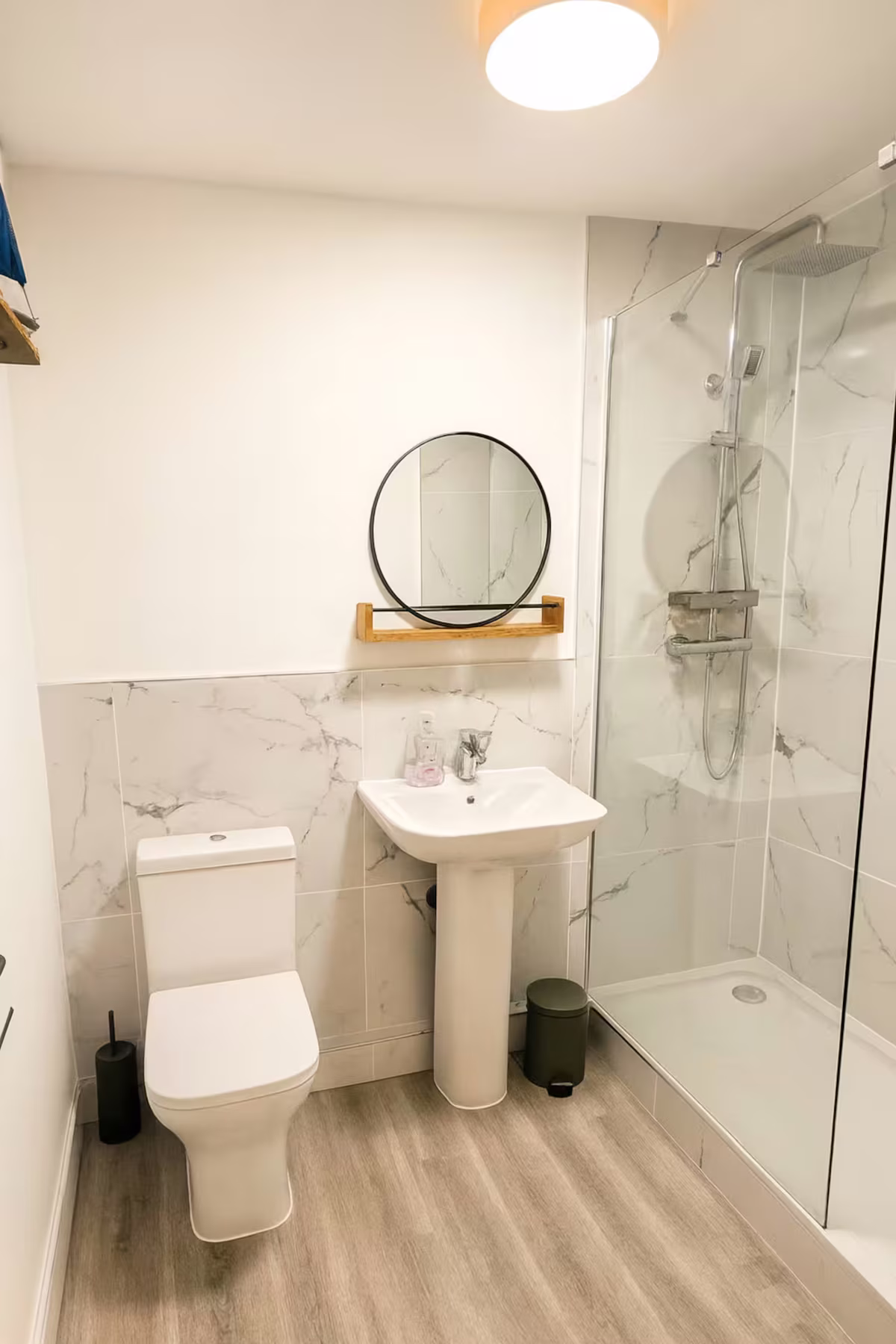 Four Degrees West – modern bathroom with walk-in shower